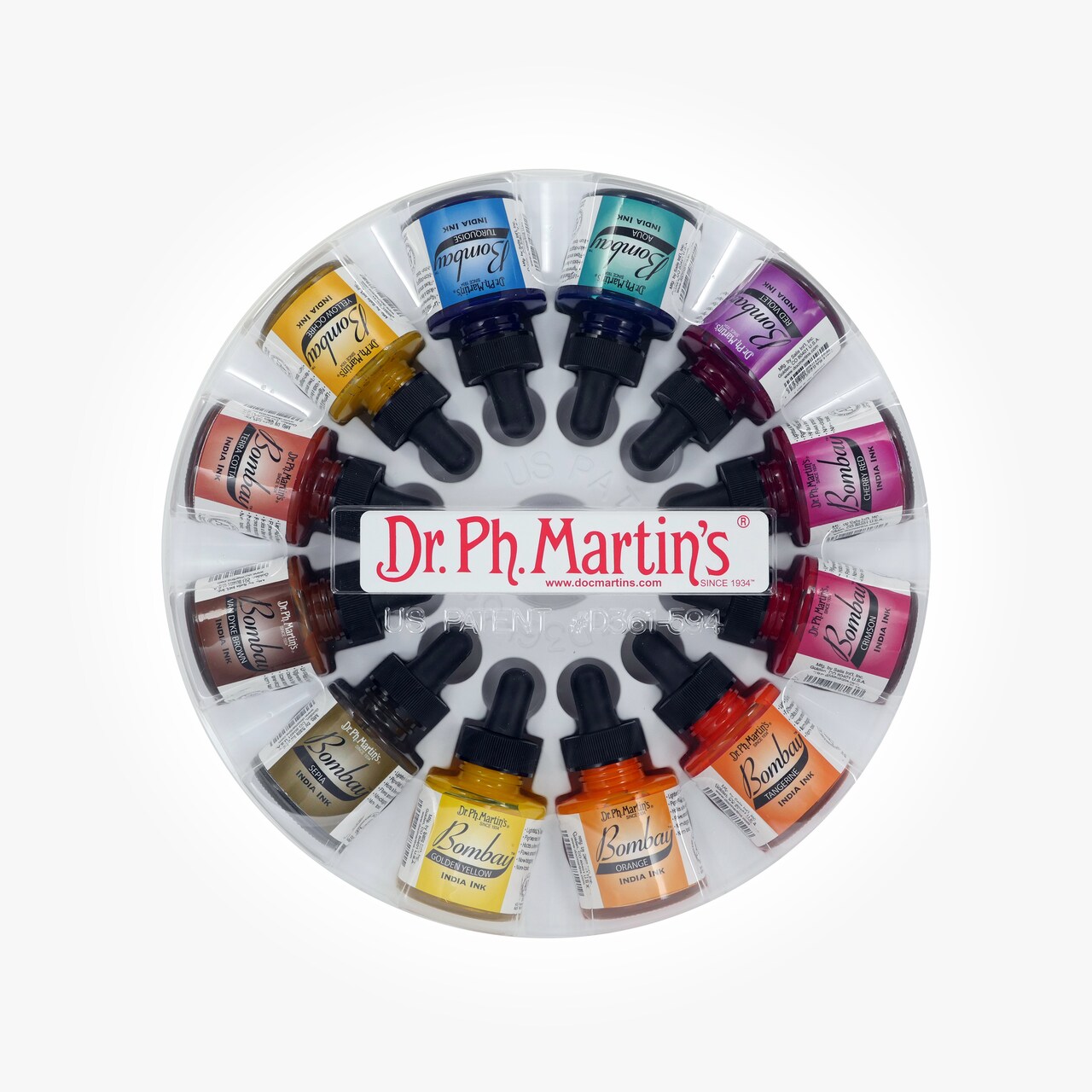 Dr. Ph. Martin's® Bombay India Ink, 1.0 US fl oz, Set 2, 1 Set of 12 Bottles